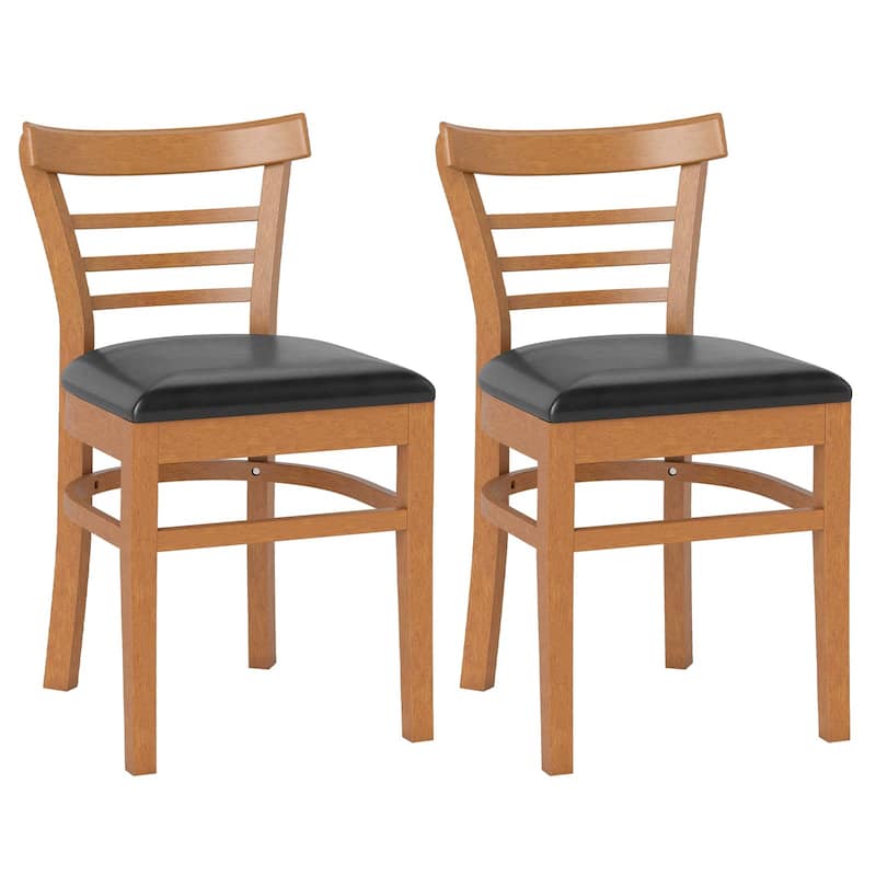 Gymax Modern Dining Chair Set of 4 Upholstered Kitchen Chair w/Rubber