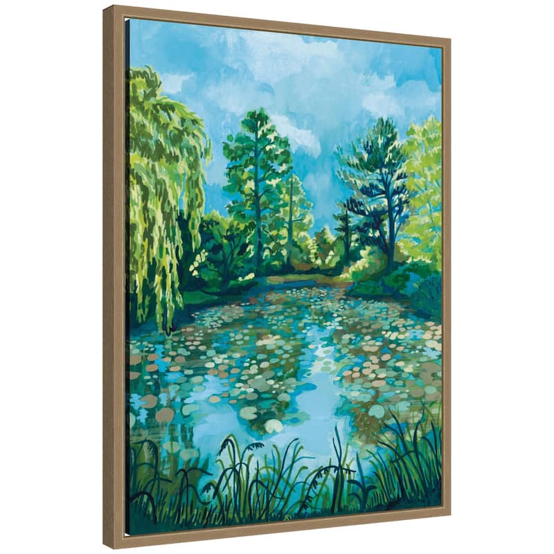 Kate and Laurel Botanical Garden by Lucia Gianello Framed Canvas Wall Art Print - 18 x 24