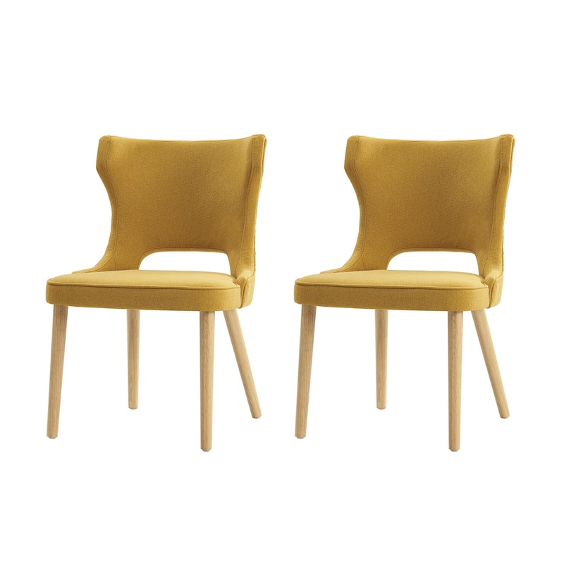 Rita Mid-century Modern Dining Chair with Solid Wood Legs Set of 2 by HULALA HOME
