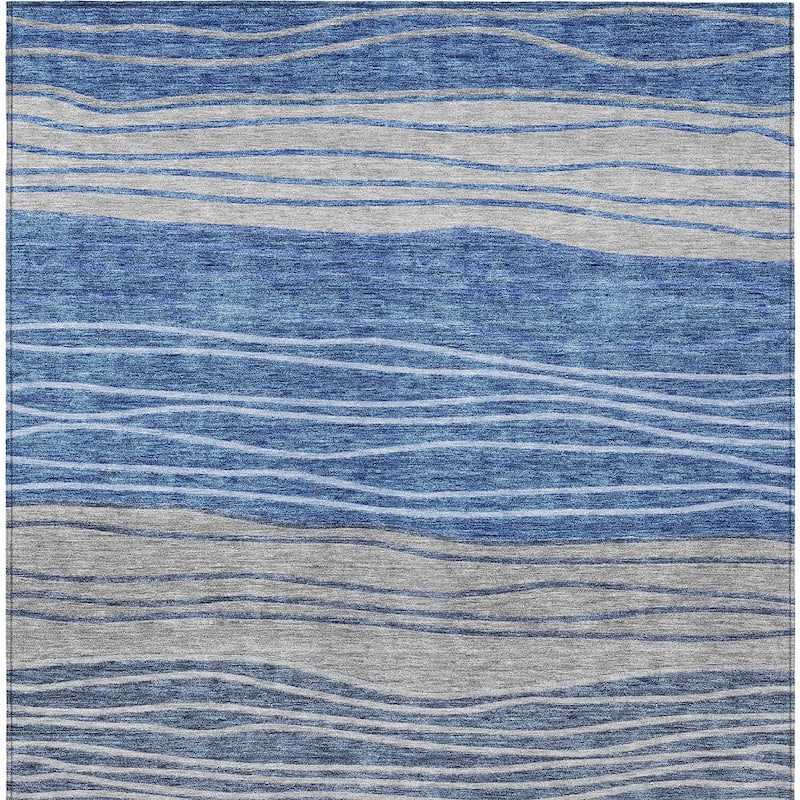 HomeRoots Striped Transitional Rectangle Outdoor Rug