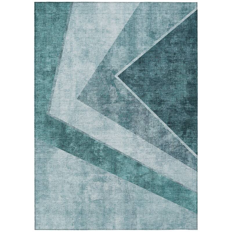 HomeRoots Geometric Transitional Rectangle Outdoor Rug