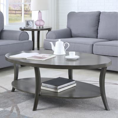 Oval Coffee Table with Shelf