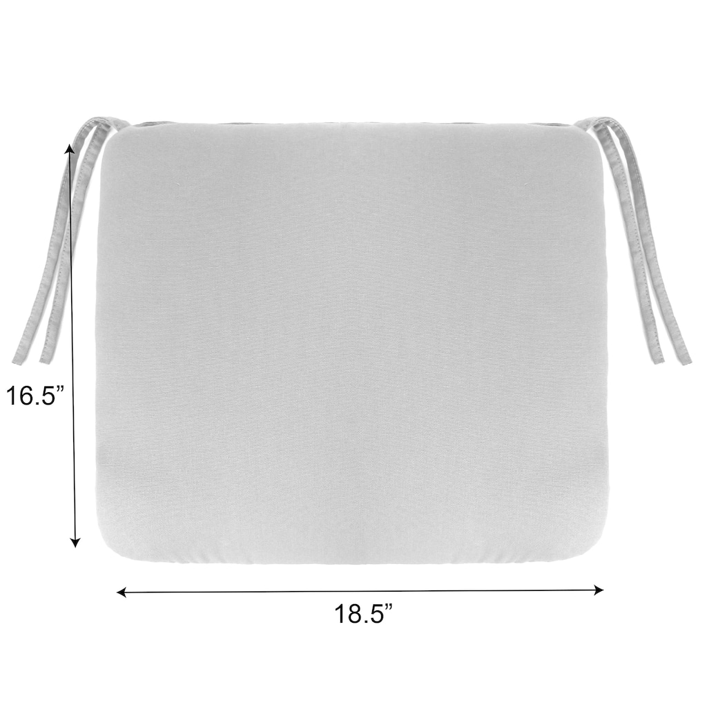 19" x 17" Outdoor Seat Cushion with Ties - 16.5'' L x 18.5'' W x 3'' H