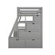 preview thumbnail 13 of 11, Gray Twin Size Wood Loft Bed with 7 Drawers 2 Shelves, Ladder and Desk for Kids, Bedroom