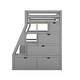 preview thumbnail 41 of 83, Multi-Storage Loft Bed Wood Frame with Cabinet and Desk, Storage Stairs and Safety Guardrail, Trapezoidal Large Space Design