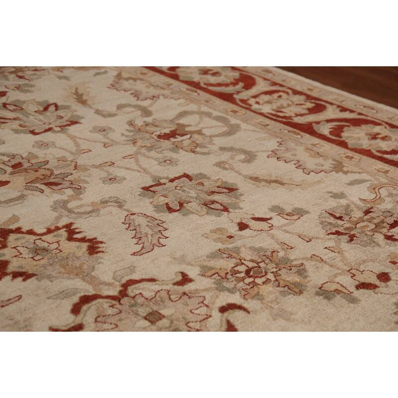 All-Over Floral Chobi Peshawar Rug Hand-Knotted Wool Carpet - 9'0"x 11'9"