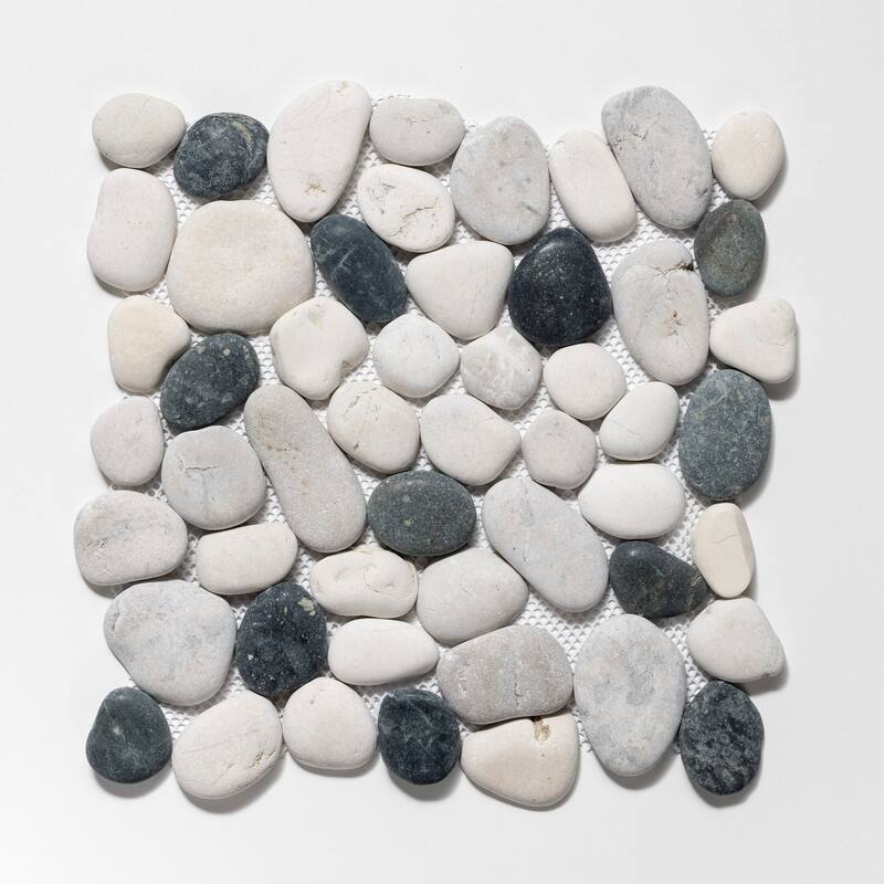 Classic Pebble 11 in. x 11 in. Mesh-Mounted Mosaic Wall and Floor Tile