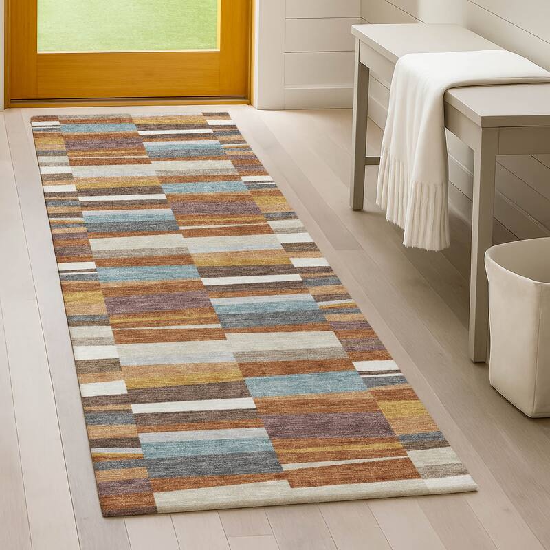 Machine Washable Indoor/ Outdoor Modern Antonito Chantille Rug