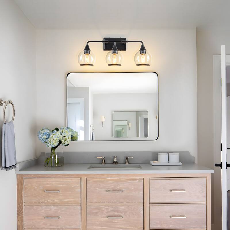 Starsky 3/4 Lights Modern Vanity Light Clear Globe Glass Shades