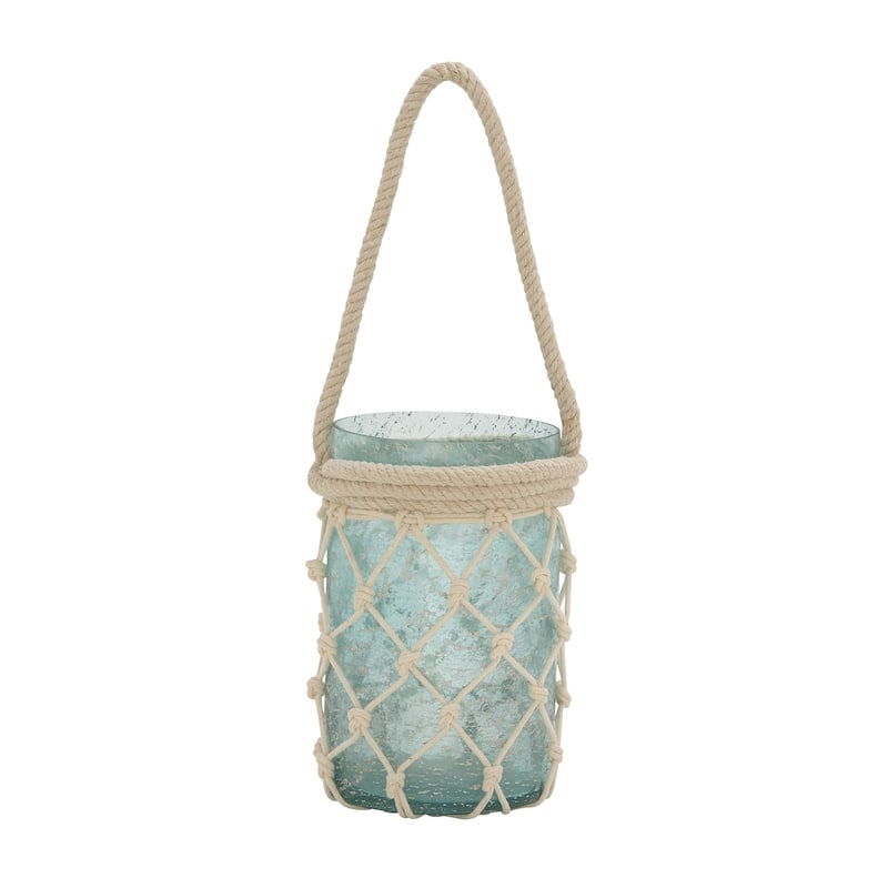 Aquamarine Glass Coastal Lantern