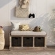 preview thumbnail 20 of 36, Merax Entryway Storage Bench with 3 Removable Baskets and Cushion