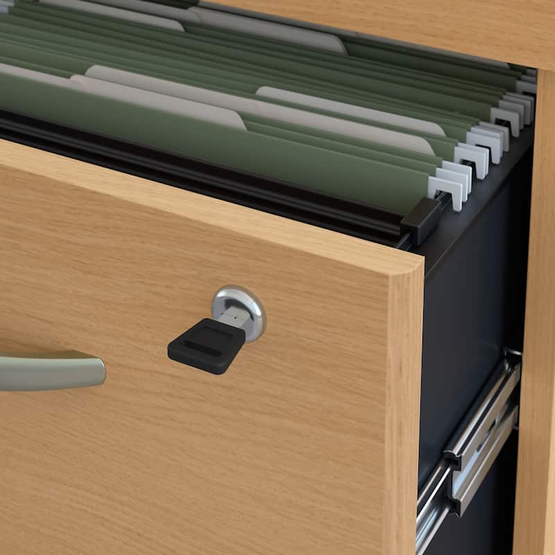 Series C 72W L Desk with Drawers and Chair by Bush Business Furniture