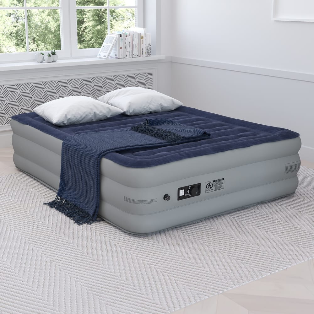 18" Blow-Up Air Mattress with Internal Electric Pump and Carrying Case