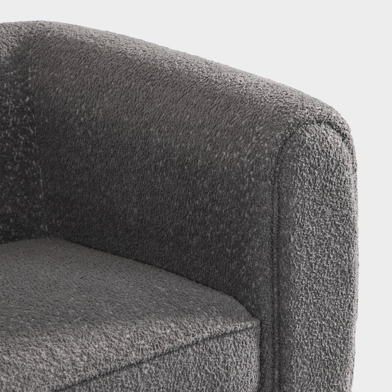 Furniture of America Vanessa Modern Curved Arms Boucle Sofa Set with Seat Cushion and Wooden Legs, 2-Piece or 3-Piece Options