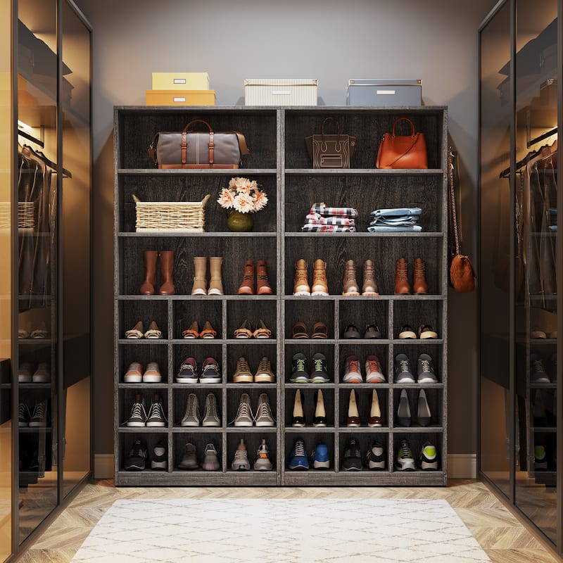 Modern Shoe Storage Cabinet with Shelves, 24 Pair Freestanding Shoe Rack Storage Organizer for Hallway Bedroom Entryway