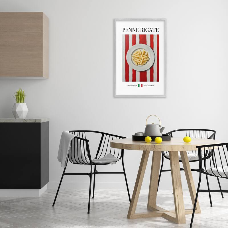 Stupell Traditional Penne Rigate Pasta Framed Giclee Art Design By Andreas Magnusson