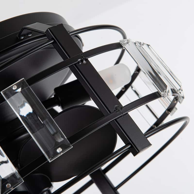 13" 3-Light 3-Blade Modern Crystal Ceiling Fan with Light