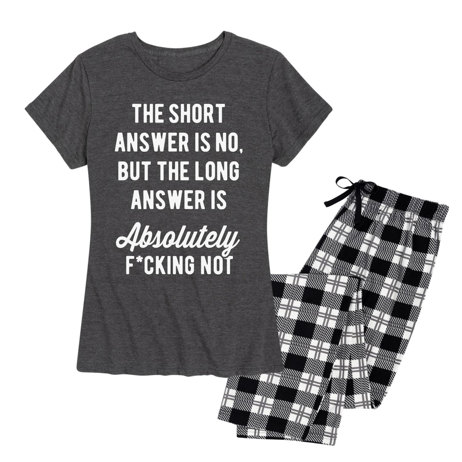 Shop Short Answer Is No Women S Pajama Sets Heather Charcoal