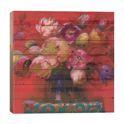 Red Stll Life Print On Wood by Victor Nizovtsev - Multi-Color