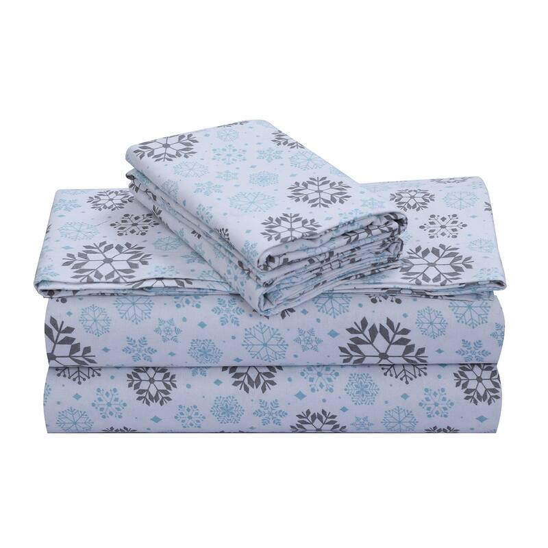Feather & Stitch Cotton Flannel Sheets Set 4 Piece Bed Sheets Heavy Weight Bedding