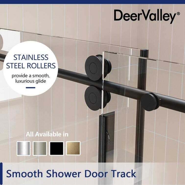 DeerValley Concord 56" - 60" W x 76" H Single Sliding Frameless Shower Door