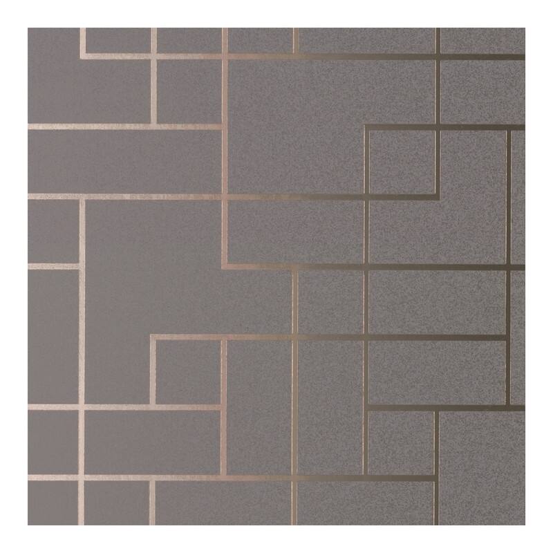 Brewster Mason Dark Grey Geometric Wallpaper - 20.5 x 396 x 0.025