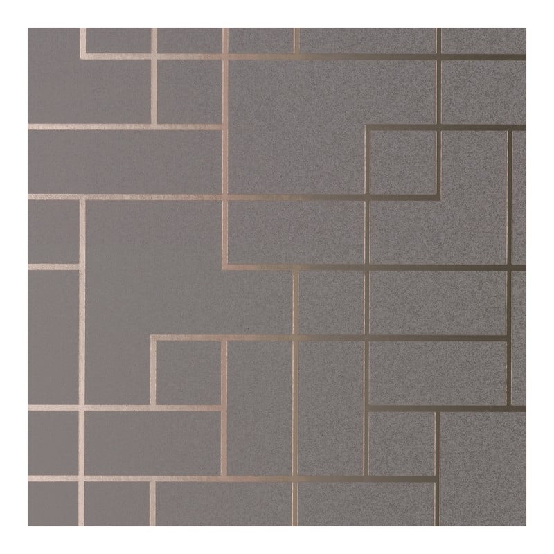 Brewster Mason Dark Grey Geometric Wallpaper - 20.5 x 396 x 0.025