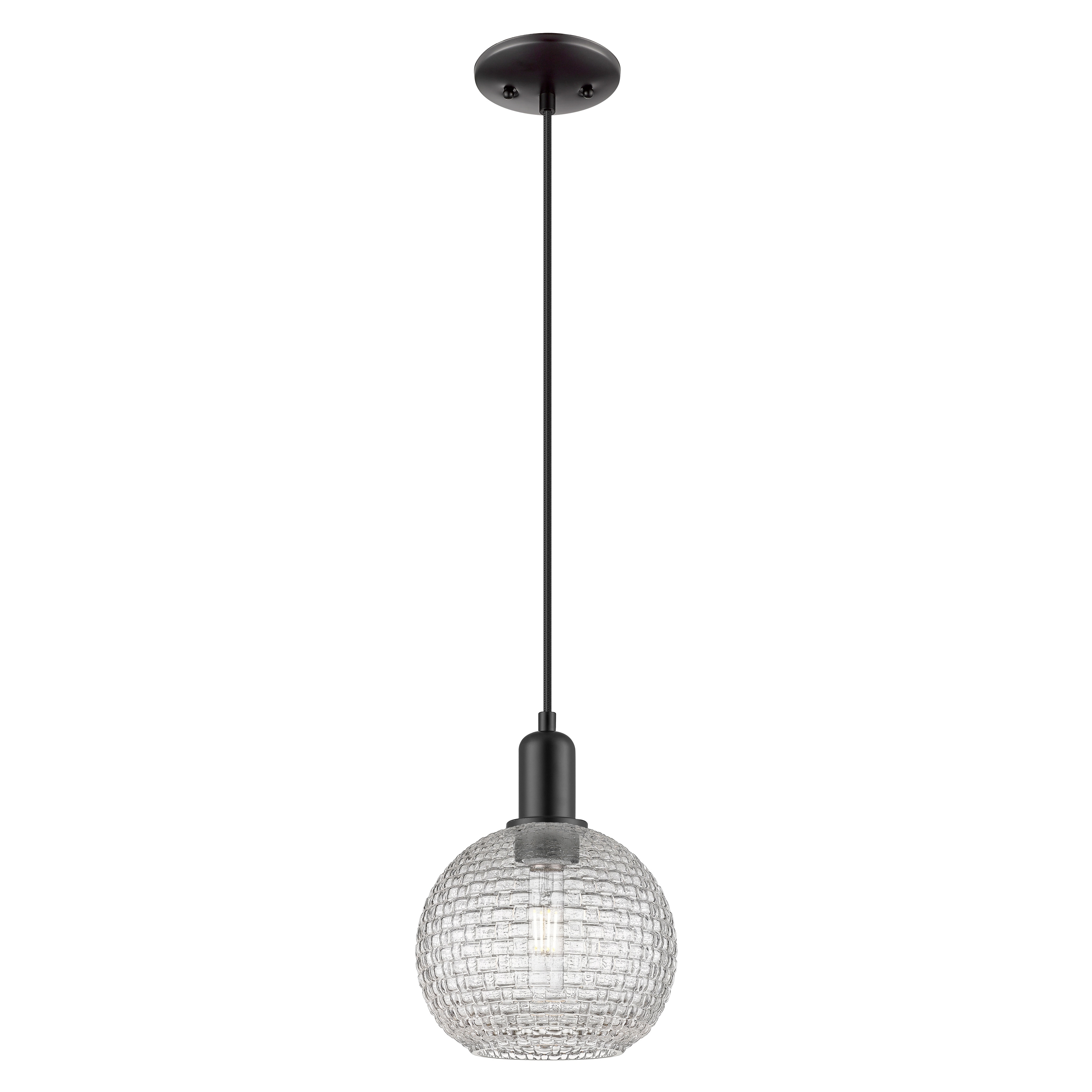 Innovations Lighting Endless Possibilities Arcadia - Athens - 1 Light 8" Basketweave Cord Hung Mini Pendant