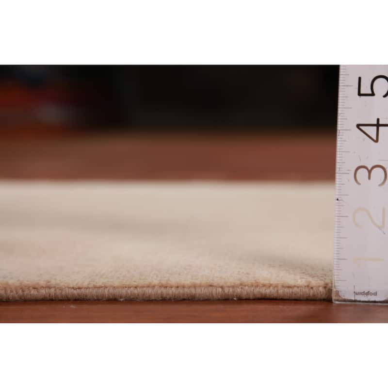 Hand Knotted Oriental 100% Wool Carpet Modern Solid Peach Gabbeh Runner Rug - 8' 3'' X 2' 7''