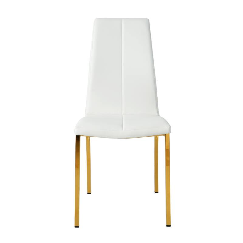 Modern PU seat dining chair Living room chair Upholstered chair, gold-plated metal legs design, kitchen, living room, be