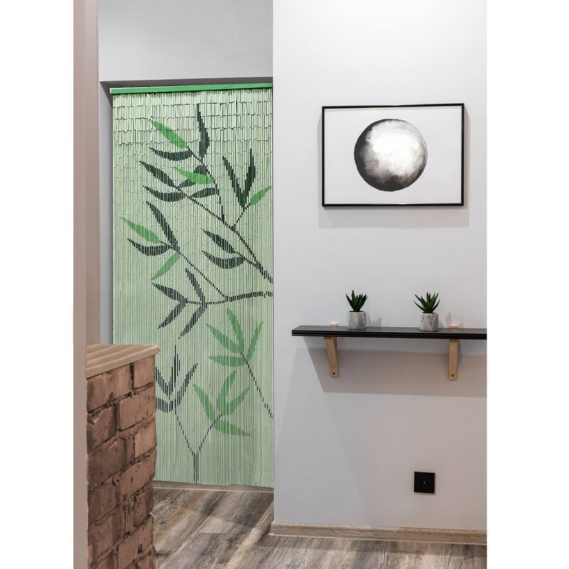 Bamboo Beaded Door Curtain 65 Strings 79" W x 36" W - 79" H x 36" W x 0.6" D
