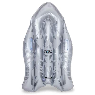 POZA Silver Inflatable Snow Boogie Sled with Handles and Confetti - 44 x 26 x 6 inches