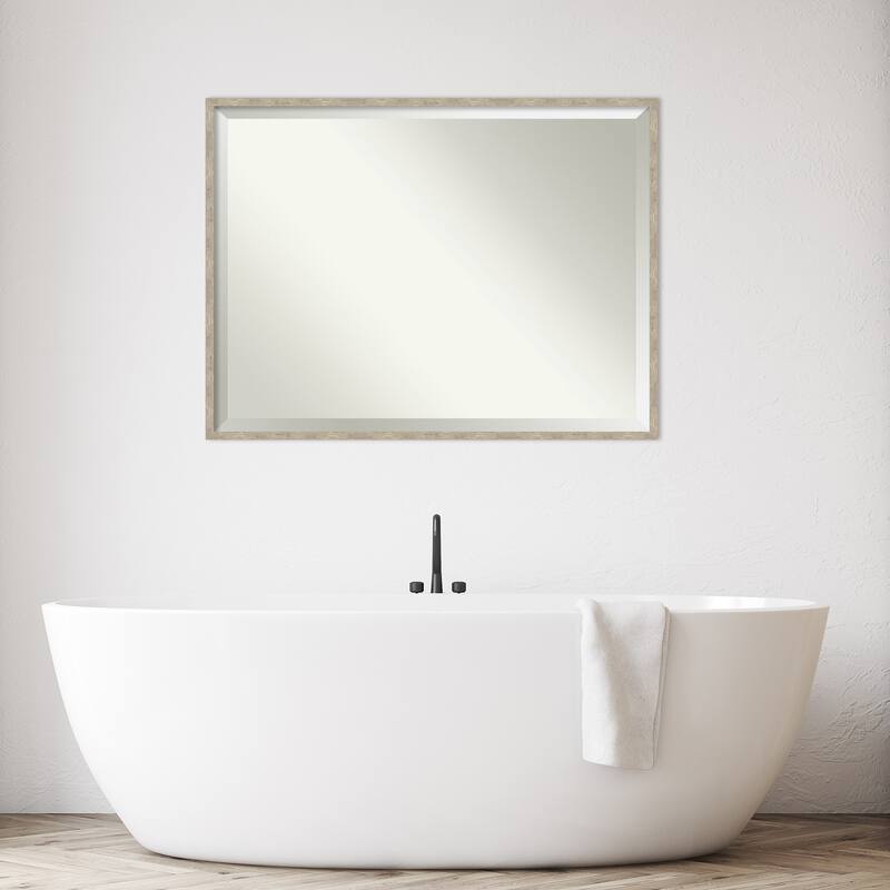 Imprint Beveled Wood Framed Bathroom Vanity Wall Mirror