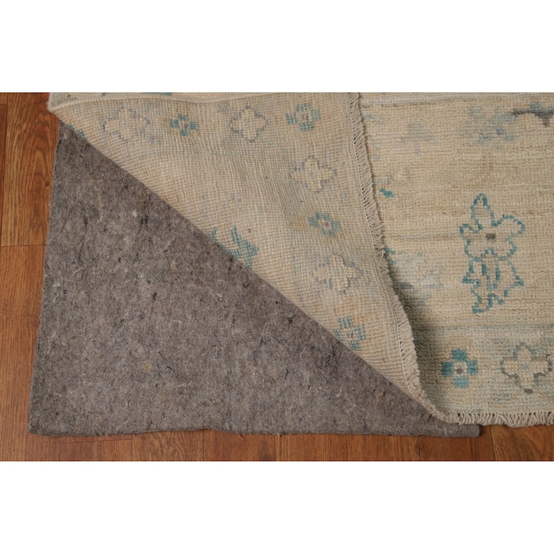 Hand Knotted Oriental 100% Wool Carpet Transitional All-Over Beige & Ivories Oushak Area Rug - 10' 6'' X 8' 2''