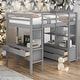 preview thumbnail 19 of 28, Twin Size Loft Bed with Built-in Desk with Two Drawers,Shelves,Multifunctional Loft Bed with Storage