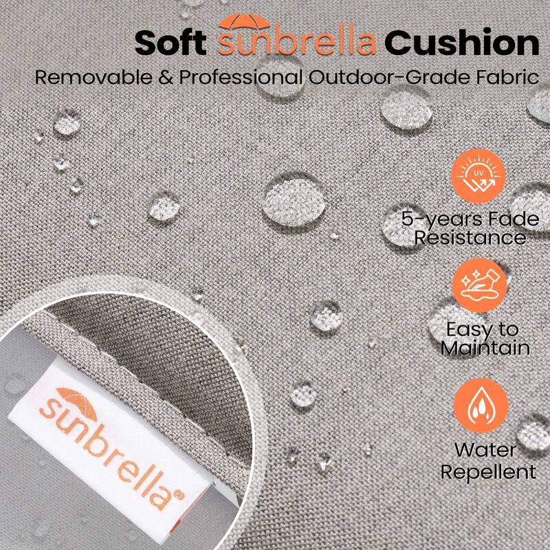 Pellebant Patio Outdoor Aluminum Swivel Bar Stools with Sunbrella Cushion - 21.7 in W x 16.5 in D x 46 in H