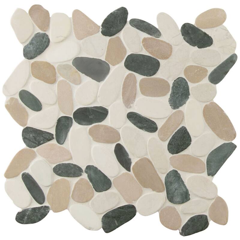 Ackland AKM-S-MA12X12PBP-CA Marvella - 12" x 12" Marble Pebble and - Manhattan