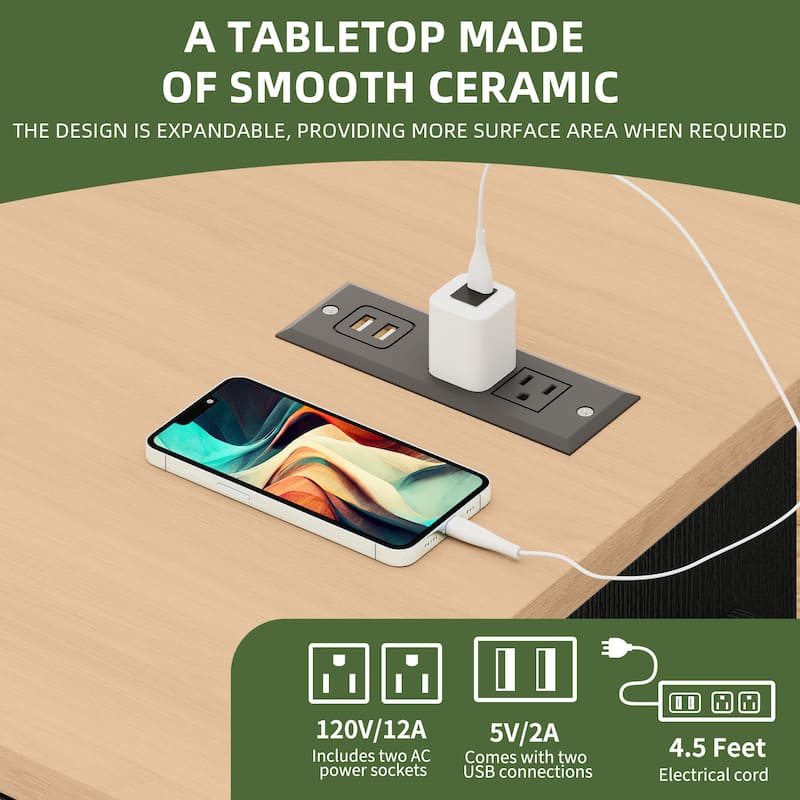 Moasis Rolling Kitchen island with Seating and LED Lights,Mobile Storage Islands with Drop Leaf, Dining Table with Power Outlet
