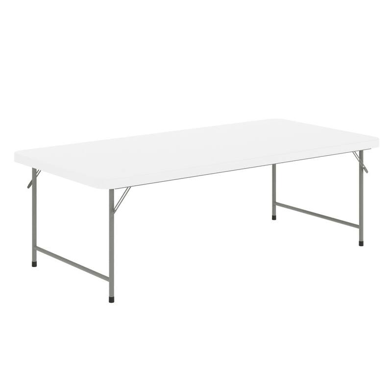 4.93-Foot Kid's Plastic Folding Activity Table - Play Table - 59.25"D x 29"W x 19"H - Granite White