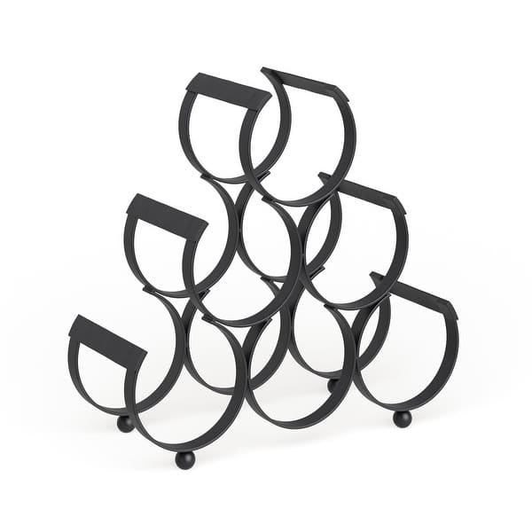 Carbon Loft Alderson Black Cast Iron 6bottle Wine Rack Bed Bath