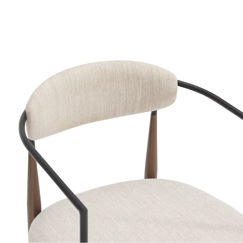 Modern Industrial Elmore Upholstered Dining Chairs (Set of 2) with Iron Frame by Christopher Knight Home