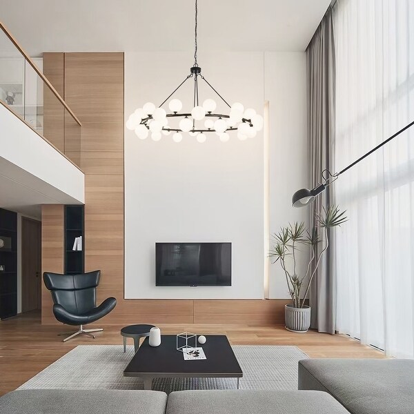 値頃 Black Bubble Chandelier Round Chandelier Wheel Wagon パンツ
