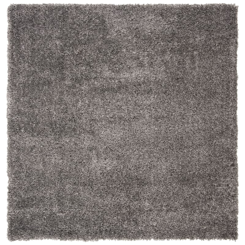 SAFAVIEH Fontana Shag Kimberlie Solid 2-inch Thick Rug - 6'7" Square - Silver - Square