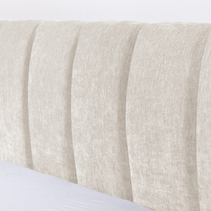 King Size Upholstered Bed Frame with Thick Fabric, comfortable upholstered bed frame, Chenille fabric