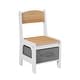 preview thumbnail 14 of 14, Kids Art Play Activity Table with Storage Shelf and Chair Set with Storage Baskets, White & Gray