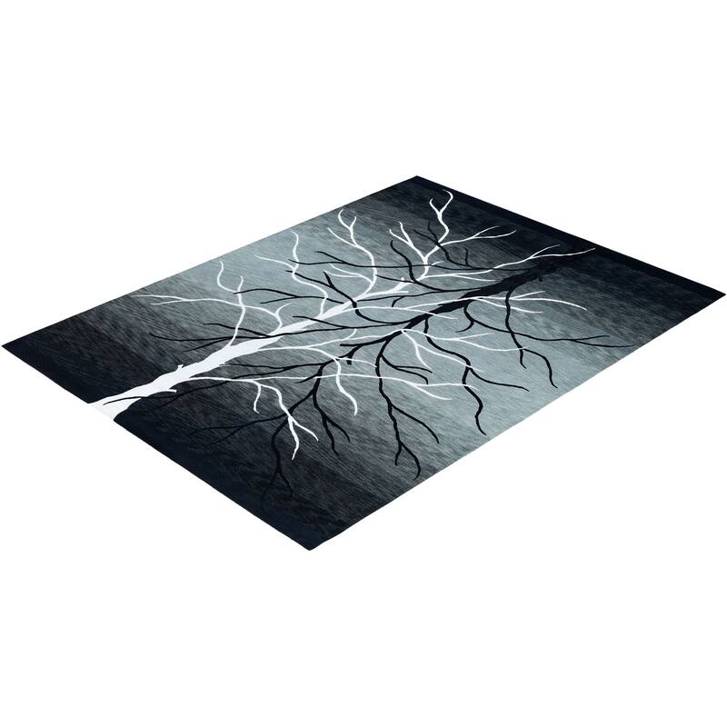 Modern One-of-a-Kind Handmade Area Rug - Gray, 9' 0" x 12' 0" - 9' 0" x 12' 0"