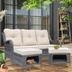 preview thumbnail 20 of 97, Gray Wicker Rattan Outdoor Patio Furniture Set Swivel Chair with Cushion