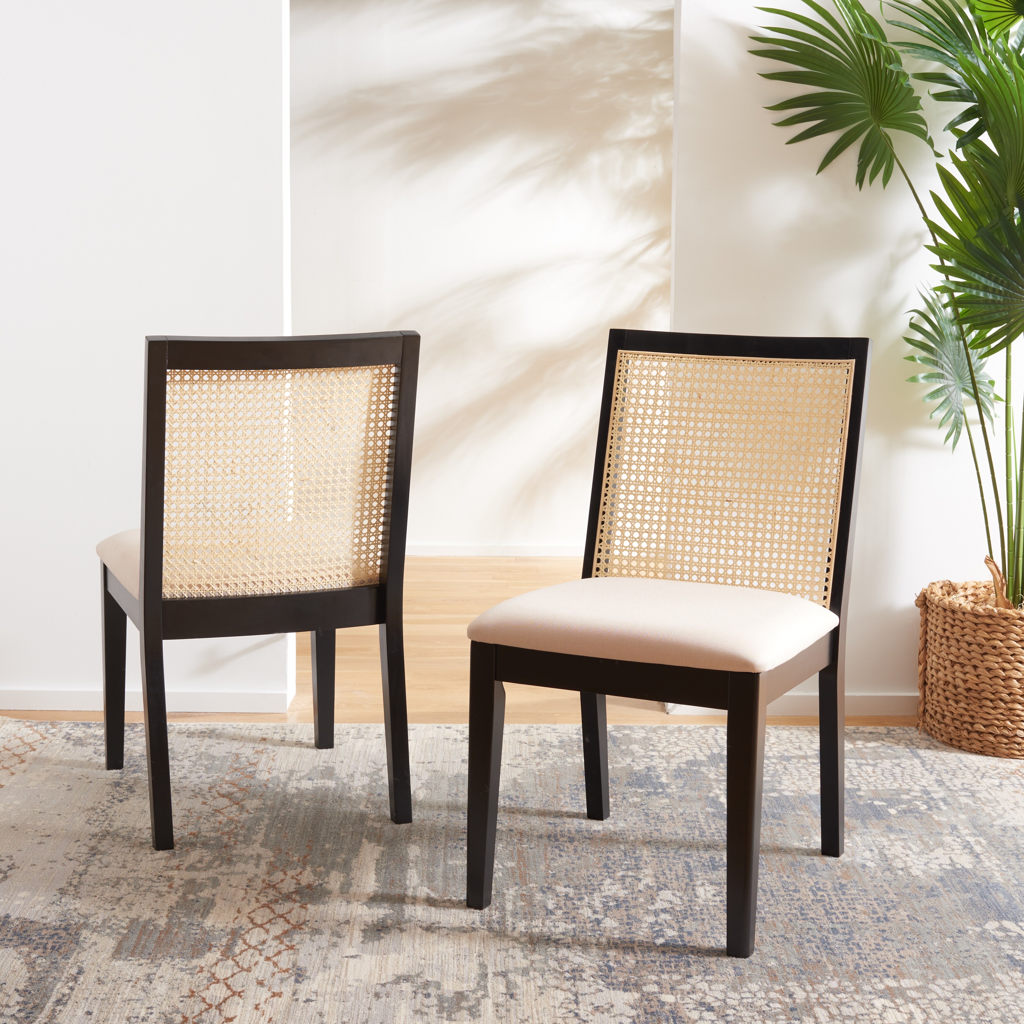 SAFAVIEH Levy Farmhouse Dining Chair Set of 2 18 in. W x 23 in. D x 35 in. H On Sale Bed Bath Beyond 36978178