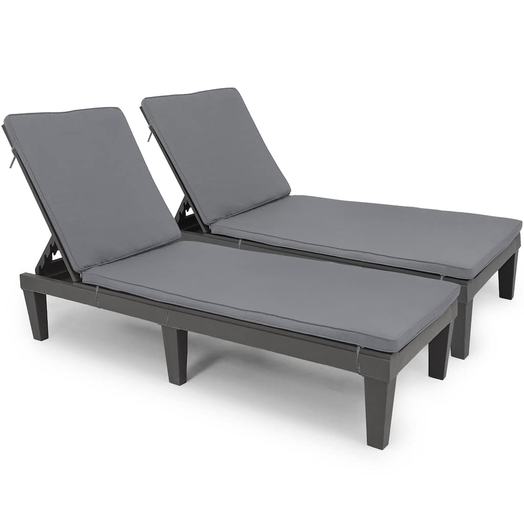 74.5'' Outdoor Lounge Chairs with Cushion ( Set of 2 )