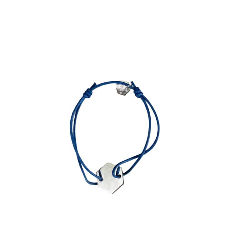 Christofle BeeBee Sterling Silver Blue Cord Children's Bracelet